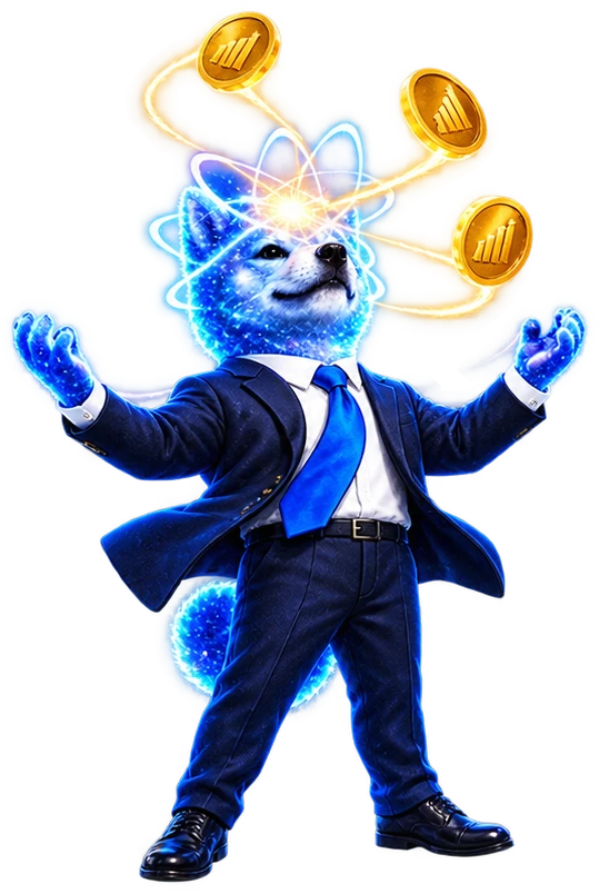 Quantunk orbiting golden coins